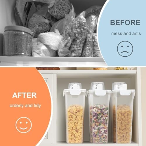 Dog Cat Food Storage Container with Cup (White, 5L) - Image 6