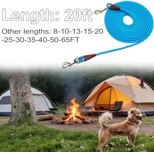 20FT Dog Tie Out Leash Long Tether Rope Lead for Yard Check Cord - Image 5