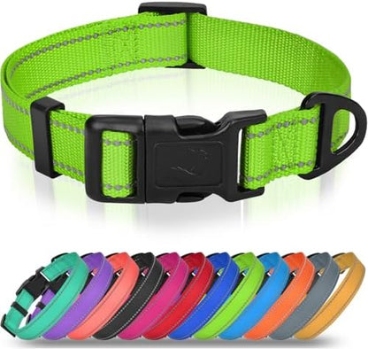 Joytale Feather-Light Dog Collar for Extra Large Dogs, 1 1/4", Green by Joytale