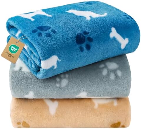 Luciphia 3 Pack Cute Dog Blankets Soft Fleece for Small Puppy Cat,30"x20" by luciphia