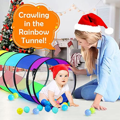 Moncoland Kids Play Tunnel Tent for Toddlers, Colorful Pop Up Crawl Toy Baby Children or Dog Cat with Breathable Mesh, Collapsible Gift Boy Girl Indoor Outdoor Games - Image 4
