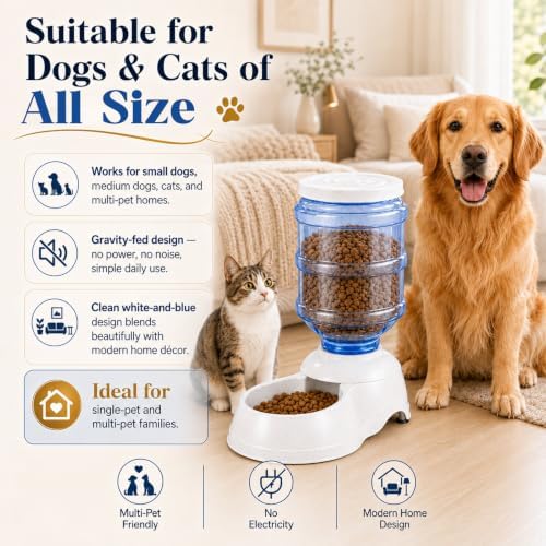 Automatic Dog Feeders - 3 Gallon Capacity Gravity Food Dispenser for Large Dogs and Cats - Image 6
