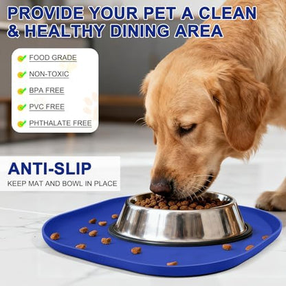 SMILOOL Waterproof Silicone Pet Food Mat with Raised Edge for Dog & Cat - Image 3