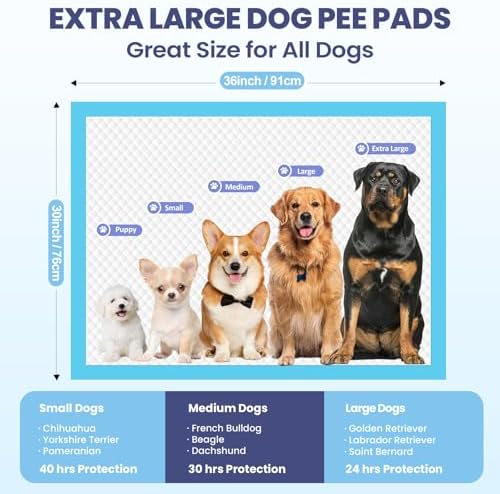 SCLOSE Puppy Pads XXL 50 Count 30"x36" Dog Pee Pads Extra Large Wee Wee Pad - Image 6