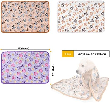 Dono 1 Pack 3 Dog Blankets for Small Dogs, Soft Fluffy Paw Print Pattern Fleece Pet Blanket Warm Sleep Mat, Puppy Kitten Blanket Doggy Mat for Dog Cat Kitten Doggy - Image 4