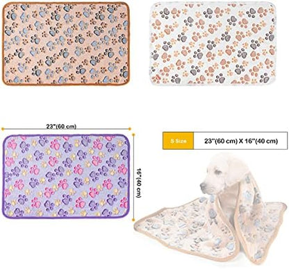 Dono 1 Pack 3 Dog Blankets for Small Dogs, Soft Fluffy Paw Print Pattern Fleece Pet Blanket Warm Sleep Mat, Puppy Kitten Blanket Doggy Mat for Dog Cat Kitten Doggy - Image 4