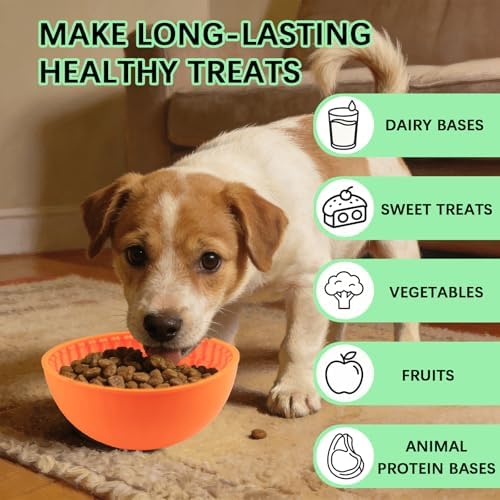 4 Pcs Dog Lick Bowl Wobble Silicone Dog Slow Feeder Bowl Lick Mat Interactive Toy Enrichment Feeder for Cat Pet Oral Health for Boredom Anxiety Relief, Calming, 4 Colors - Image 4
