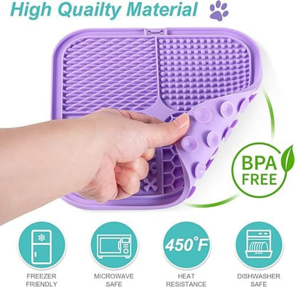 Dog Lick Mat for Dogs & Cats, Silicone Slow Feeder Lick Pad with Suction Cups for Bathing, Grooming & Anxiety Relief(4, Pastel Mix) - Image 4