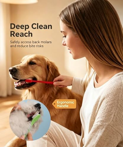20Pack Double Headed Pet Toothbrush for Dogs & Cats - 10 Colors x 2 Pack Long Handle Dog Cat Dental Brushes with Soft Bristles - Bulk Value Pack for Multi-Pet Homes and Travel - Image 2