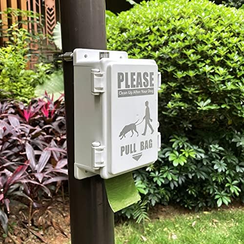 Dog Poop Bag Dispenser, Waterproof Outdoor Dog Bag Dispenser Holds Up to 8 Rolls of Waste bags, Outdoor Wall, Stake, Pole, Fence Mounted (only dispenser) - Image 6