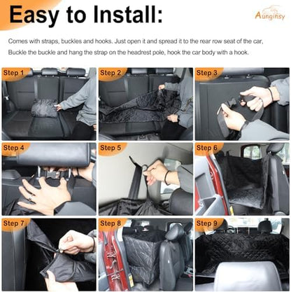 Aunginsy Dog Car Seat Cover for Pets Compatible with Toyota FJ Cruiser 2007-2021 Accessories, Backseat Pet Cover Protector, Second-Row Seat Waterproof Scratch Proof Nonslip Dog Hammock with Side Flap - Image 6