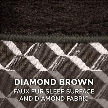 Furhaven Pillow Dog Bed for Medium/Small Dogs w/ Removable Bolsters & Washable Cover - Plush & Woven Decor Comfy Couch Sofa - Diamond Brown, Medium - Image 4
