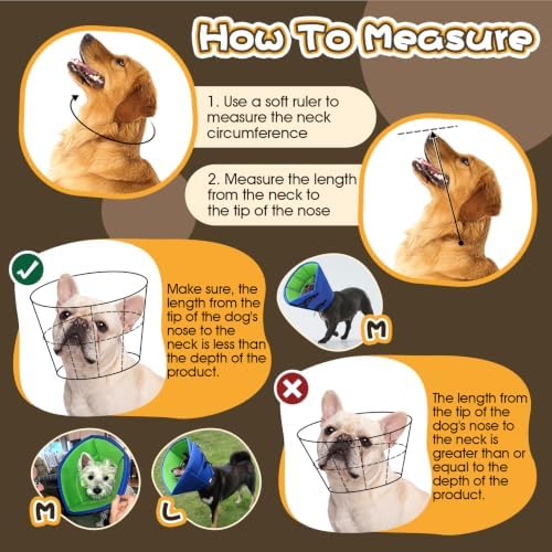 Allroaring Dog Cone Collar Soft Cone for Medium Dogs After Surgery Blue M - Image 2