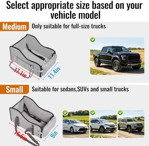 MAXFUT Center Console Dog Car Seat for Small Dogs,Fit for Full Size Truck - Image 3