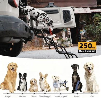 Dog Stairs 5 Steps Foldable Dog Ramp with Non-Slip Surface, Portable Dog Steps for Cars,SUV and Truck, Supports up to 250 lbs - Image 4