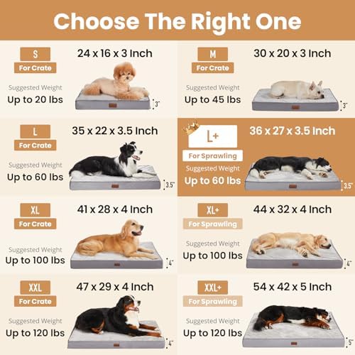 OhGeni Orthopedic Waterproof Med Large Dog Bed, Memory Foam, 36 inch(Brown) - Image 3
