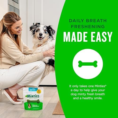 Minties Dental Chews for Dogs, 60 Count, Vet-Recommended Mint-Flavored Dental Dog Treats for Medium Dogs, Bones Clean Teeth, Fight Bad Breath, and Removes Plaque and Tartar - Image 6
