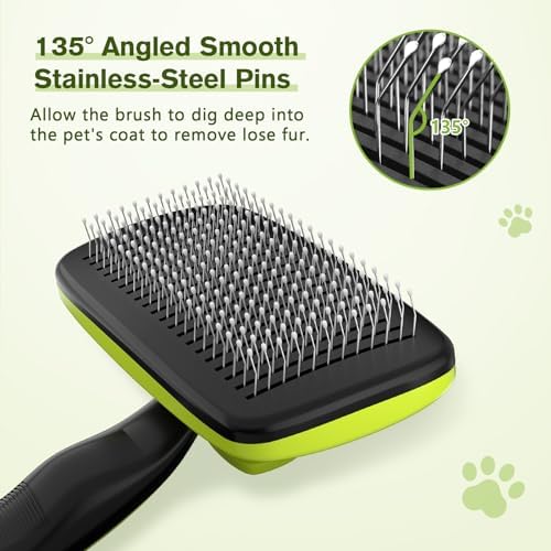 Pecute Skin Friendly Self-Cleaning Slicker Brush for Dog & Cat Shedding - Image 4