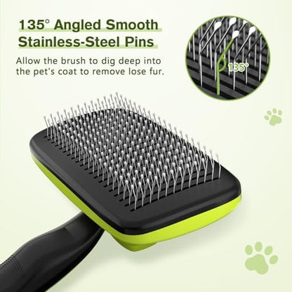 Pecute Skin Friendly Self-Cleaning Slicker Brush for Dog & Cat Shedding - Image 4