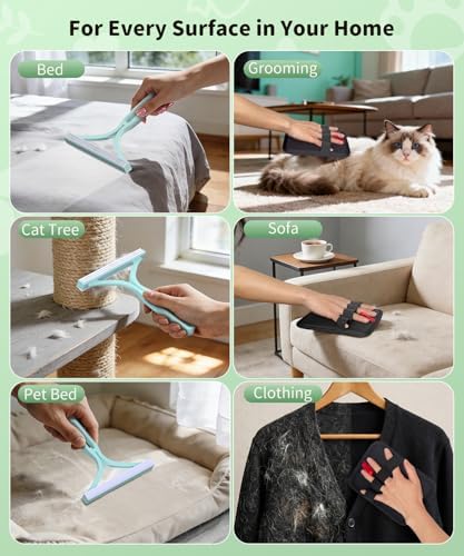 Carpet Rake for Pet Hair Removal, Reusable Carpet Rake, Pet Hair Removal Broom with Extra-Long Thickened Brush, 54" Adjustable Handle, 3 Pcs Pet Hair Removal Tool for Carpet, Sofa & Stairs - Image 5