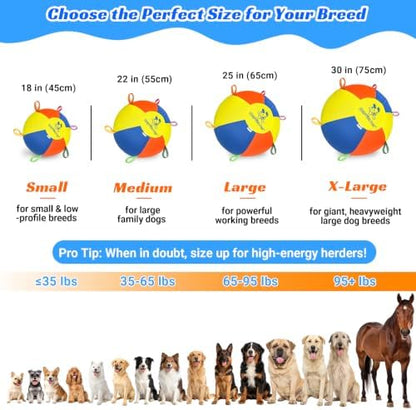 Hap Tim Upgraded Heavy Duty 22" Herding Ball for Dogs Thickened Bladder - Image 4