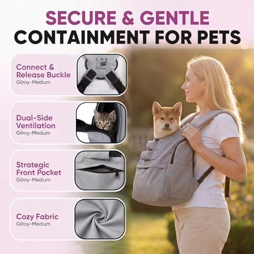 Dog Carrier Sling for Small Dogs 7–15 lbs, Hands-Free Front-Facing Pet Sling with Safety Leash, Support Mat & Adjustable Strap, Breathable Mesh, Machine Washable for Walking, Hiking, Travel (Grey) - Image 6