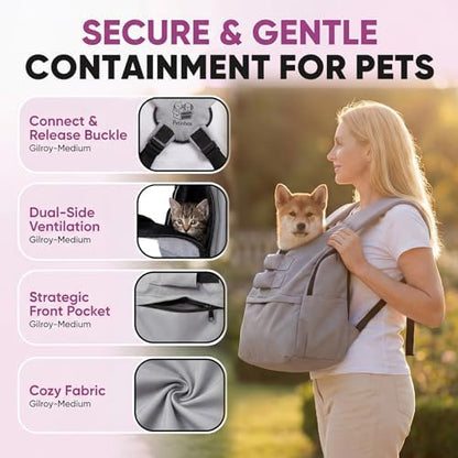 Dog Carrier Sling for Small Dogs 7–15 lbs, Hands-Free Front-Facing Pet Sling with Safety Leash, Support Mat & Adjustable Strap, Breathable Mesh, Machine Washable for Walking, Hiking, Travel (Grey) - Image 6