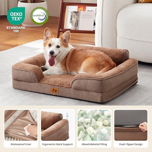 Medium Orthopedic Dog Bed for Small Dogs, Removable Washable, Grey - Image 2