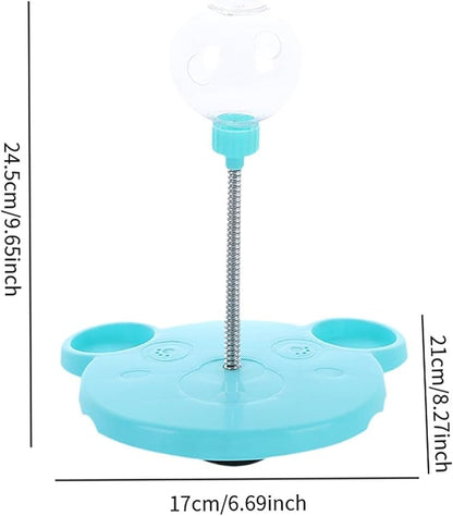 Dog Cat Slow Feeder Toy, Pet Feeding Toy Treat Ball,Funny,Interactive,Cat Treat Toy Food Dispenser for Kitty Indoor Puppy Exercise, Bear, Blue