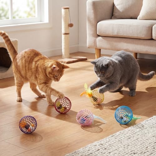 Jecery 5 Pcs Cat Toys Spring,Bird,Multicolor - Image 6