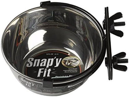 MidWest Homes for Pets Snap'y Fit Stainless Steel Food or Water Bowl, Holds 10 Ounces, Mounts to Wire Crates, No-Tip Design, Rust-Resistant, for Small Dogs and Cats by MidWestHomesForPets