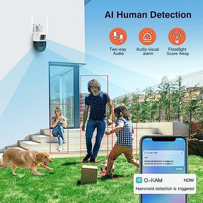 VSTARCAM Dual Lens Outside Cameras for Home Security, 4MP Home Security Camera, Plug-in Camera Auto Tracking, Two-Way Talk, IP66 Waterproof, 24/7 Record,SD/Cloud 04 - Image 3
