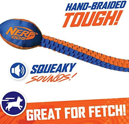 Nerf Dog Vortex Chain Tug Dog Toy with Squeaker Football Head, Lightweight, Durable, Water Resistant, 30 Inches, For Medium to Extra-Large Breeds, Single Unit (3474) - Image 3