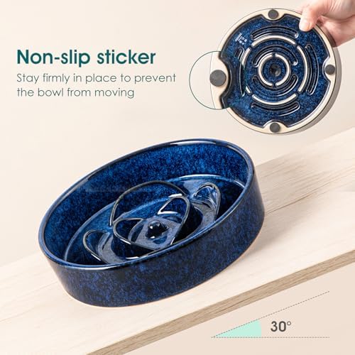 vancasso Slow Feeder Dog Bowl, 0.6 Cup Ceramic Puzzle Dish for Small Breeds - Image 6