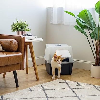 IRIS USA Large Front Door Cat Litter Box, Walk-in Entry, Navy - Image 6