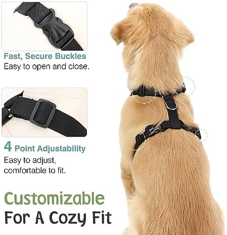 VavoPaw Dog Seat Belt Vest Harness for Car, 2 in 1 Seatbelt Buckle - Image 4