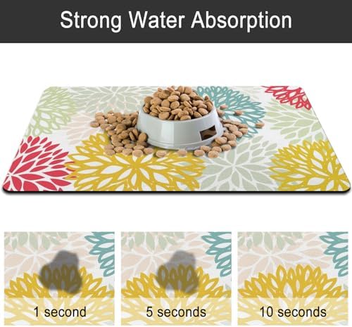 Dog Food Mat for Floors, Absorbent Pet Cat Food Bowl Mat, 12x20 in - Image 6