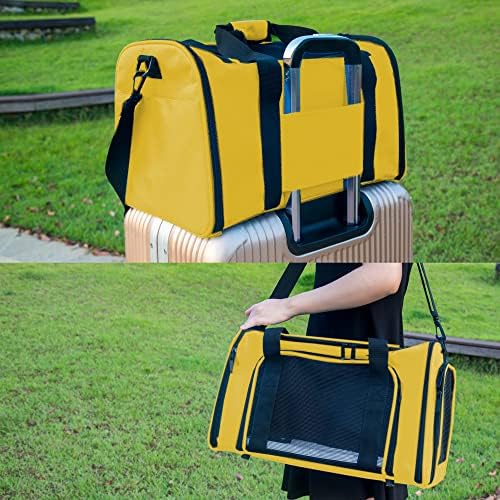 Soft Sided Carrier for Small Medium Cats Dogs,Removable Pad Collapsible Travel Pet Carrier Large Yellow - Image 6
