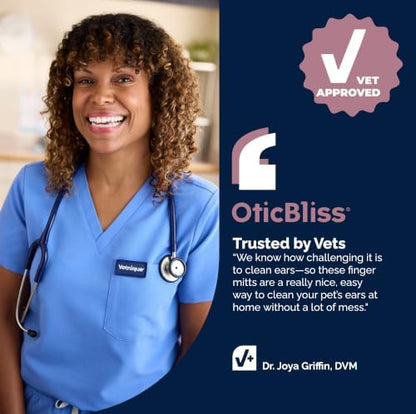 Vetnique Oticbliss Cat & Dog Ear Wipes, Finger Mitt Ear Cleaner for Odor - Image 6
