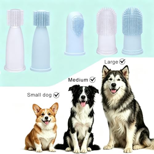 Dog Finger Toothbrush, Silicone Dog Toothbrush, Dog Tooth Brushing Kit - Image 2
