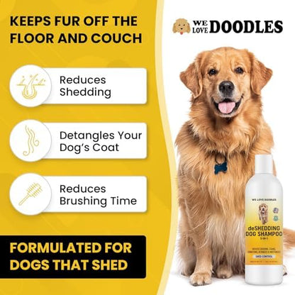 Deshedding Dog Shampoo & Conditioner, Anti Shed Puppy Wash, USA Made, 16OZ - Image 4