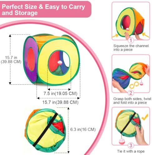 Retro Shaw 33Pcs Cat Toys Pack for Indoor Cats Kitten, with Cube Tunnel - Image 4