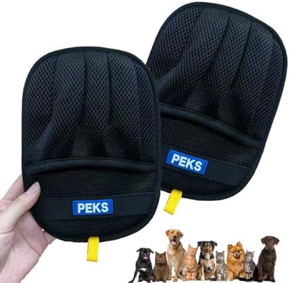 PEKS (2 Pcs) Pet Hair Remover Tool for Sofas, Car Seats, Bed, Couch, Clothing, Carpets. Newly Upgraded Reusable Electrostatic Brush, Pet Hair Removal Gloves for Dogs, Cats by Unknown