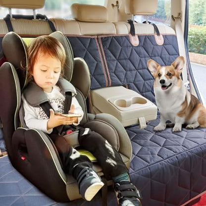 Petiza Dog Car Seat Cover for Back Seat, Heavy-Duty Non-Slip Waterproof Car Bench Protector for Pets,Compatible with Middle Armrests ，Dog Seat Cover Universal for Cars Trucks and SUVs - Image 2