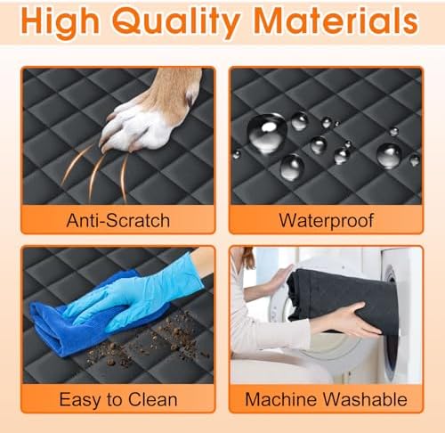 NECKORY Waterproof Dog Car Seat Cover for Back Seat, Pet Hammock- S, Black - Image 4