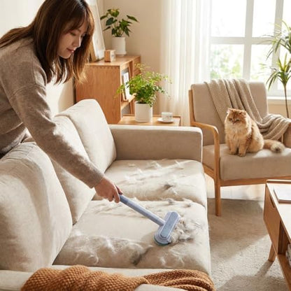 Pet Hair Remover Set, 3-in-1 Pet Hair Remover Brush with Built-in Detail Brush & Long Handle, Magic Pet Hair Removal Glove, Multi-Surface Pet Hair Remover for Home & Car & Furniture - Image 7