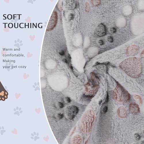 BVAGSS 6 Pack Small Dog Blanket, Super Soft Warm Pet Cover Blankets, Paw Print Puppy Fleece Flannel Blanket for Small Medium Dogs and Cats MW003 - Image 4