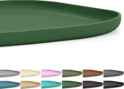 Small Silicone Pet Food Mat with Raised Edge for Food and Water Bowl, Square Dog Feeding Mats, Cat Food Trays for Floor Waterproof, Rubber Tray for Dogs and Cats, 12 x 12 x 0.7 Dark Olive