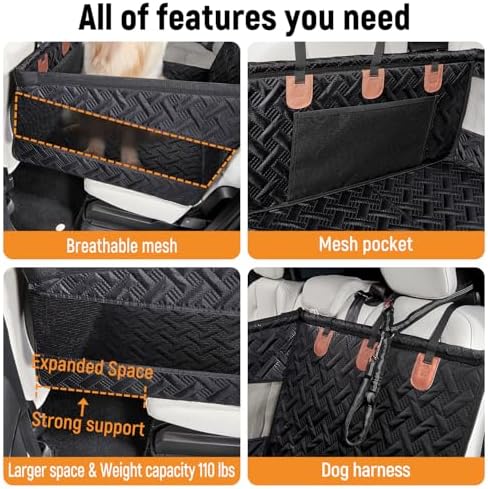 YJGF Large Dog Car Seat Large Size Dog,Pet Car Seat Cover for Back Seat Extende,Pet Booster - Image 5