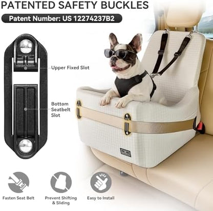 PETSFIT Pet Car Seat with Patented Safety System, 5" Elevated Cushion - Image 2